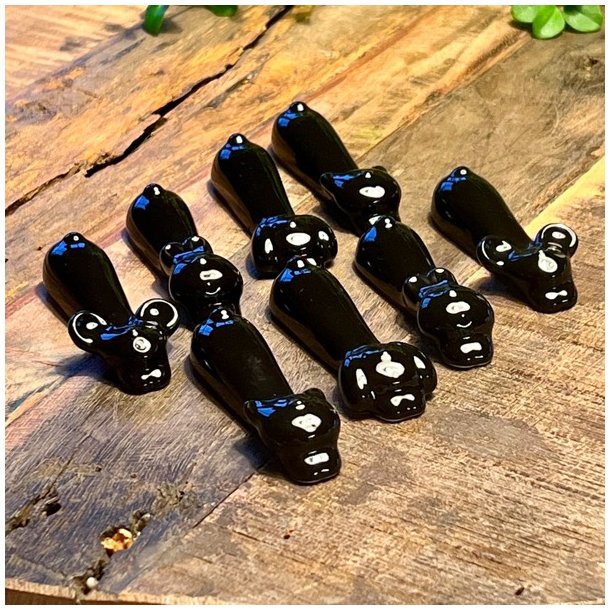 Knivstole (8 stk) - sort porceln 