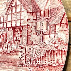 Serveringsfad - Dickens Coaching Days, engelsk Staffordshire porceln 
