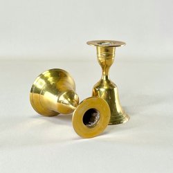 Messing lysestage - klokke 