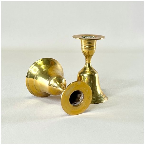 Messing lysestage - klokke 