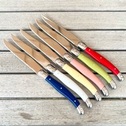 Franske steakknive  (st a' 6 stk) - INOX, i fine farver