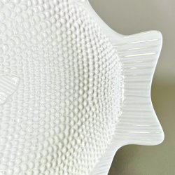 Fiskefad - stort, hvid porceln 