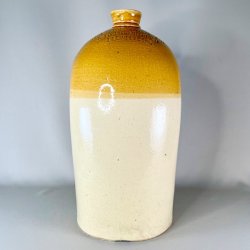 Saltglaserede krukker - sennepsfarvede