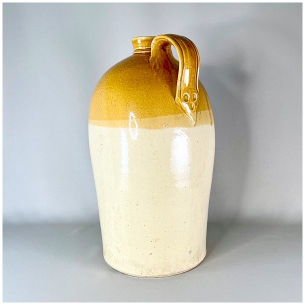 Saltglaserede krukker - sennepsfarvede