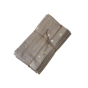 Stofservietter m/guldstjerner (st a' 4 stk)