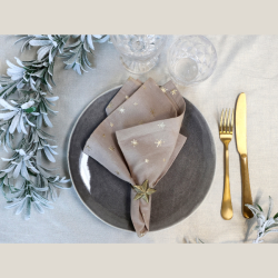 Stofservietter m/guldstjerner (st a' 4 stk)