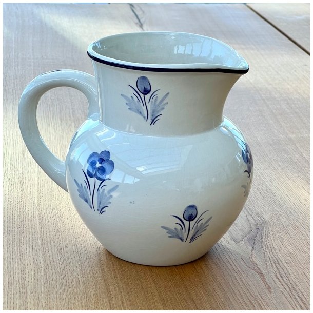 Kande - fajance med bl blomster