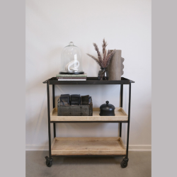 Torino glasklokke p sort bund - Stor