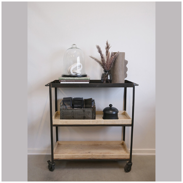 Torino glasklokke p sort bund - Stor