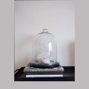 Torino glasklokke p sort bund - Stor