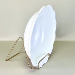 Salatskl - hvid med blgende kant