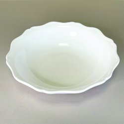 Salatskl - hvid med blgende kant