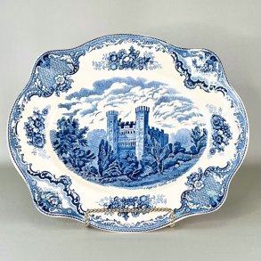 Serveringsfad stort - engelsk porceln, Old Britain Castles