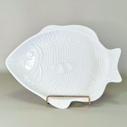 Fiskefad - stort, hvid porceln 