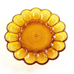 �ggefad - Vintage, Indiana Glass Hobnail, ravfarvet til 15 �g 
