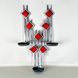 Retro vglysestage - smedejern med rde firkanter