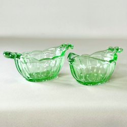 Sukker og flde st - grnt glas 