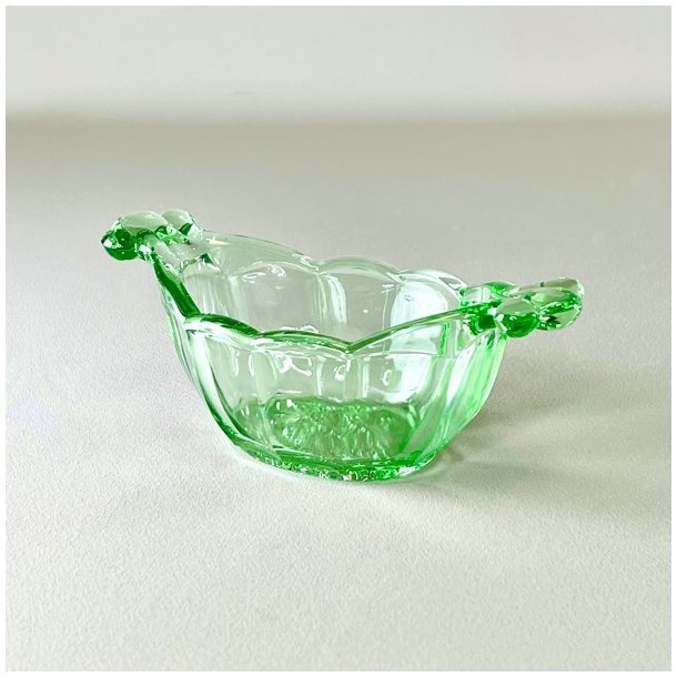 Sukker og flde st - grnt glas 