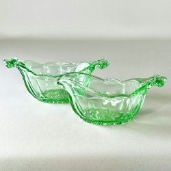 Sukker og flde st - grnt glas 