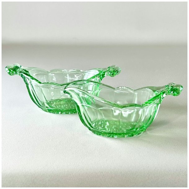 Sukker og flde st - grnt glas 