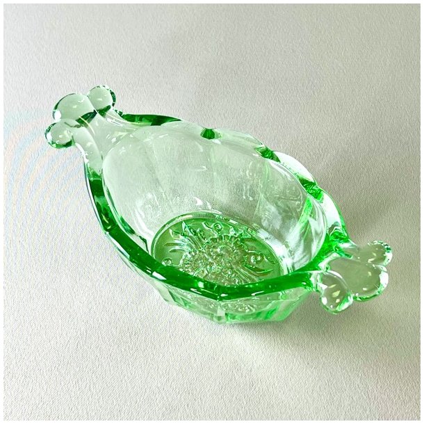 Sukker og flde st - grnt glas 