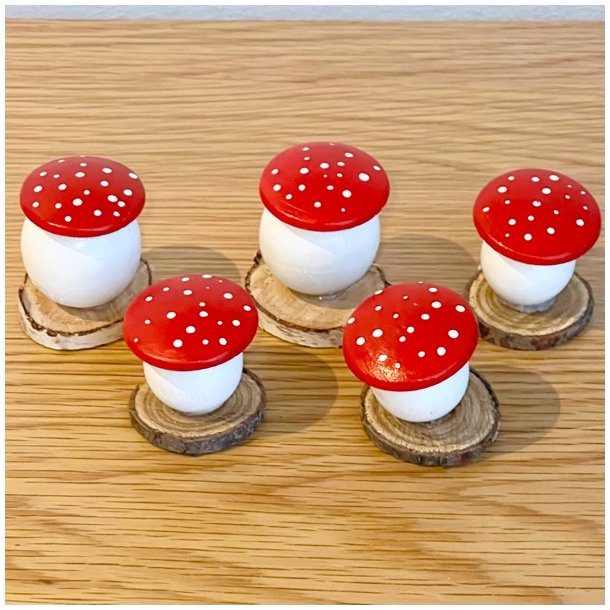 Julepynt - sm svampe af tr (st a' 5 stk/samlet) 