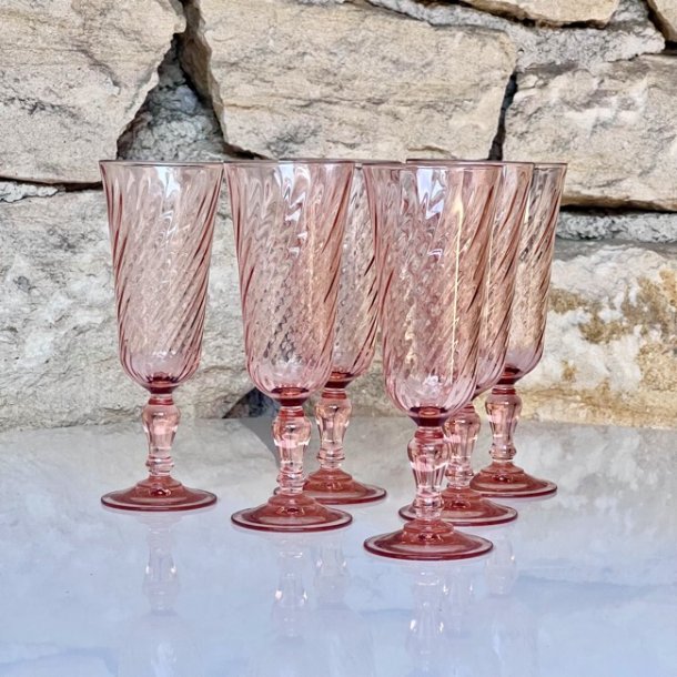 Champagneglas - lyserd med swirl