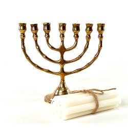 Kirkestage (Menorah) - lille 7-armet lysestage til kertelys