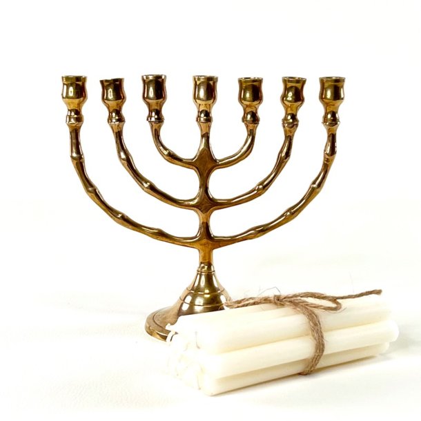 Kirkestage (Menorah) - lille 7-armet lysestage til kertelys