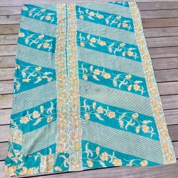 Sari Kantha vintage tppe - mrkebl/turkis (140x200)