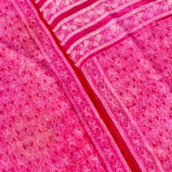 Sari Kantha vintage tppe - lyserd/rosa (140x200)