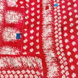 Sari Kantha vintage tppe - rd/sort/gul (140x200)