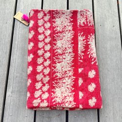 Sari Kantha vintage tppe - rd/sort/gul (140x200)