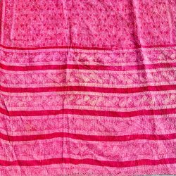 Sari Kantha vintage tppe - lyserd/rosa (140x200)