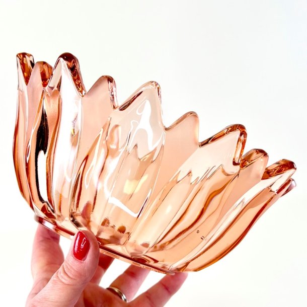 Glassk�l - lyser�d m/takket kant