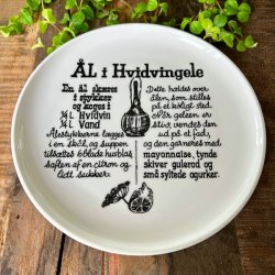 Tallerken med opskrift p l i hvidvinsgele, Langenthal 