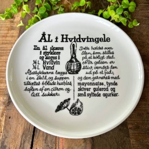 Tallerken med opskrift p l i hvidvinsgele, Langenthal 