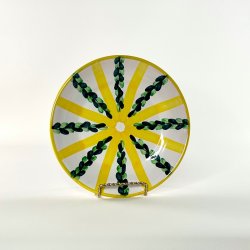 Juelsminde Keramik tallerken - gul og gr�n
