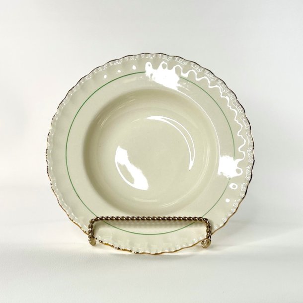 Tallerken dyb �25 - engelsk fajance, Grindley Cream Petal