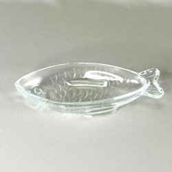 Fisketallerken - retro, klart glas 