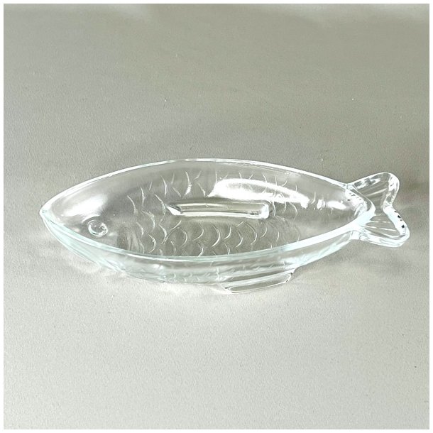 Fisketallerken - retro, klart glas 