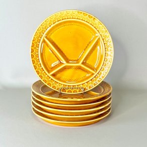 Fonduetallerken - fransk, gul 