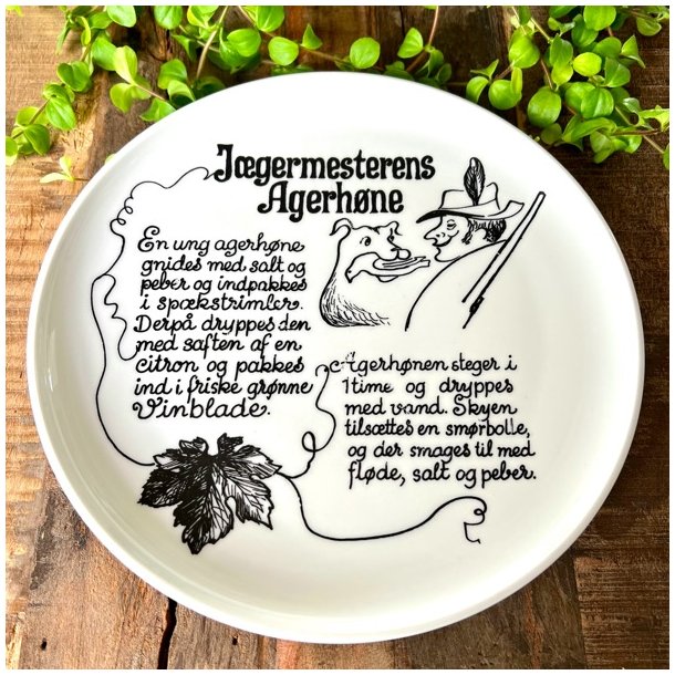 Tallerken med opskrift p jgermesterens agerhne