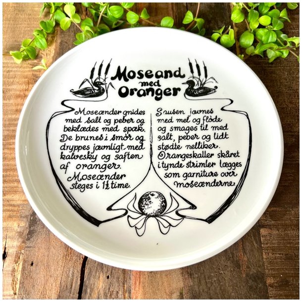 Tallerken med opskrift p� moseand, Langenthal 