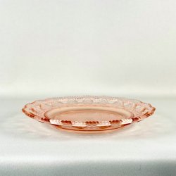 Tallerkener (6 stk) i lyserdt glas med blonde og hulmnster