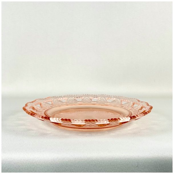 Tallerkener (6 stk) i lyserdt glas med blonde og hulmnster