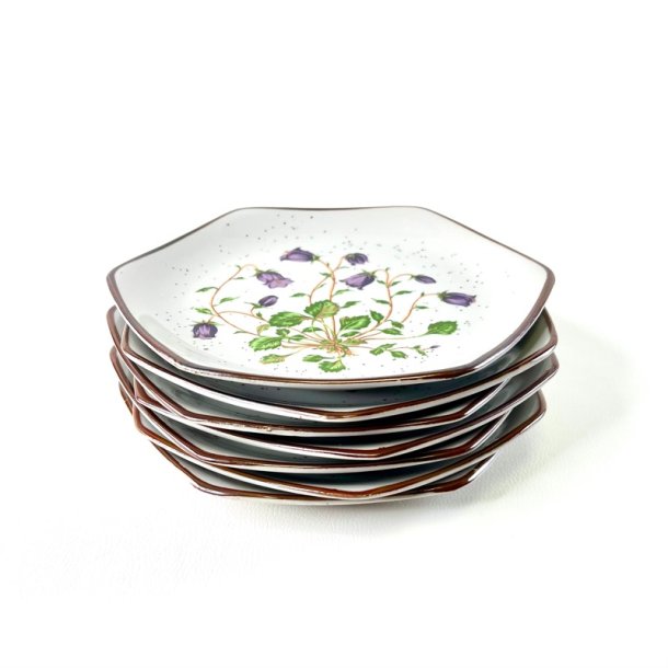 Kage- frokosttallerken (7 stk samlet) - vild blomst p� stent�j