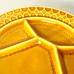 Fonduetallerken - fransk, gul 