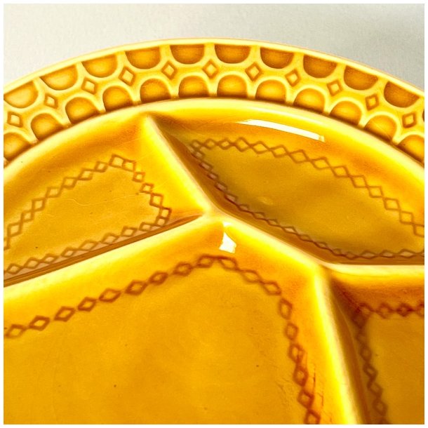 Fonduetallerken - fransk, gul 