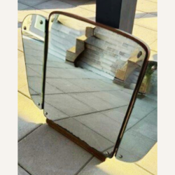 Spejl - tredelt retro spejl i teak